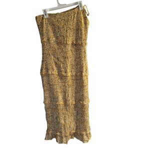 PRETTYGARDEN Women's Ditzy Floral Print Midi Skirt Boho Elastic High Wai…